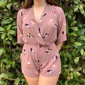 Purple Floral Romper